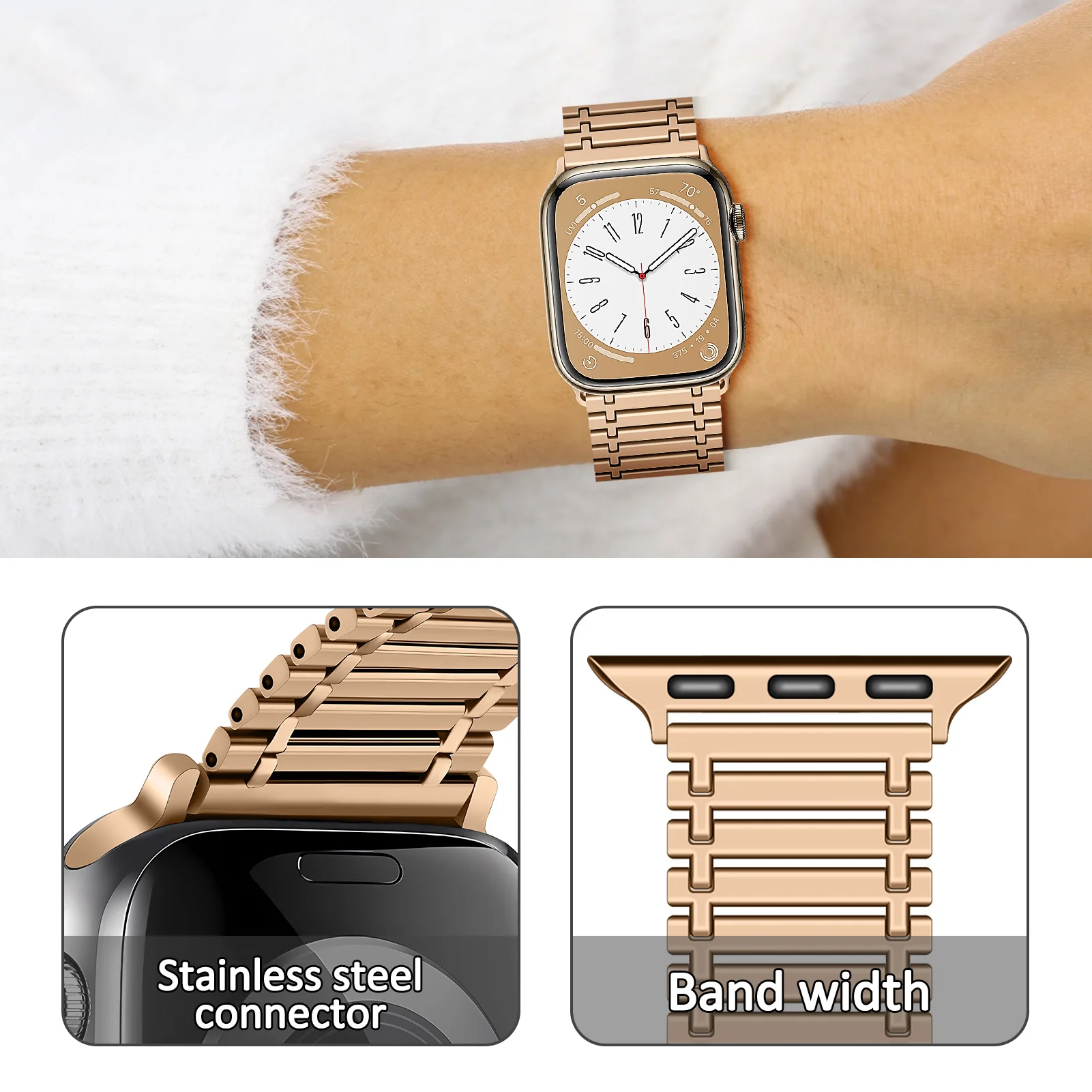 Magnetic Link strap For Apple watch ultra band 49mm 44mm 45mm 42mm 41 40 38 Metal stainless steel Bracelet iWatch Serie SE 3 7 8