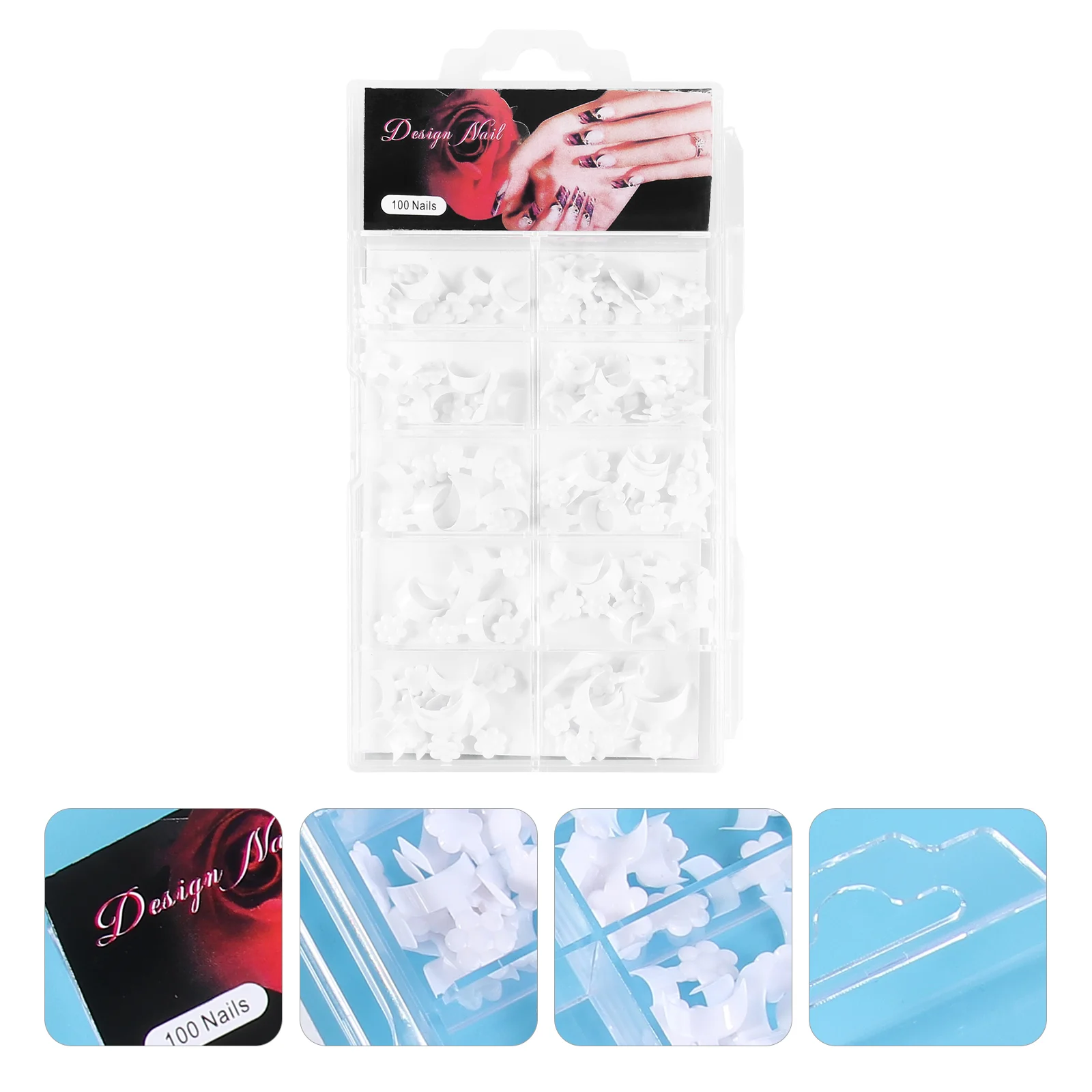 

Nails Nail Fake Short Tips False Acrylic Coffin French Artificial Sticker Kids Clear White Accessories Display Style Diy