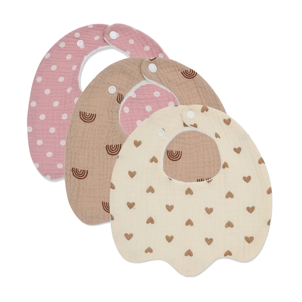 

Детские нагрудники с цветочным рисунком для новорожденных, двойные нагрудники для мальчиков, бандана для девочек, хлопковое слюнявчик, дет...