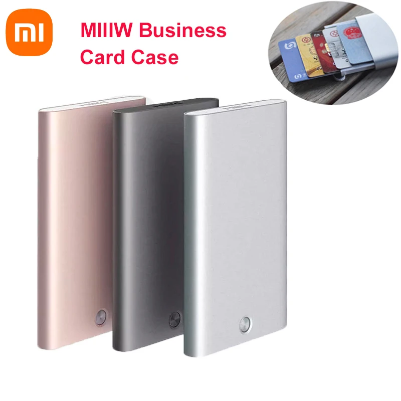 

Чехол для карт Xiaomi MIIIW, портативный автоматический выдвижной футляр, держатель для карт, металлический кошелек для удостоверения личности, ...