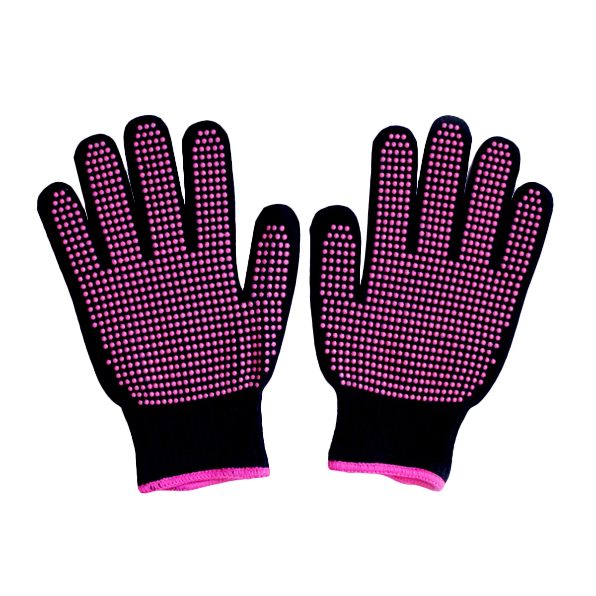 

1 Pair Heat Resistant Gloves Double Sided Silicone Non Slip Gloves for Hair Styling Curling Iron