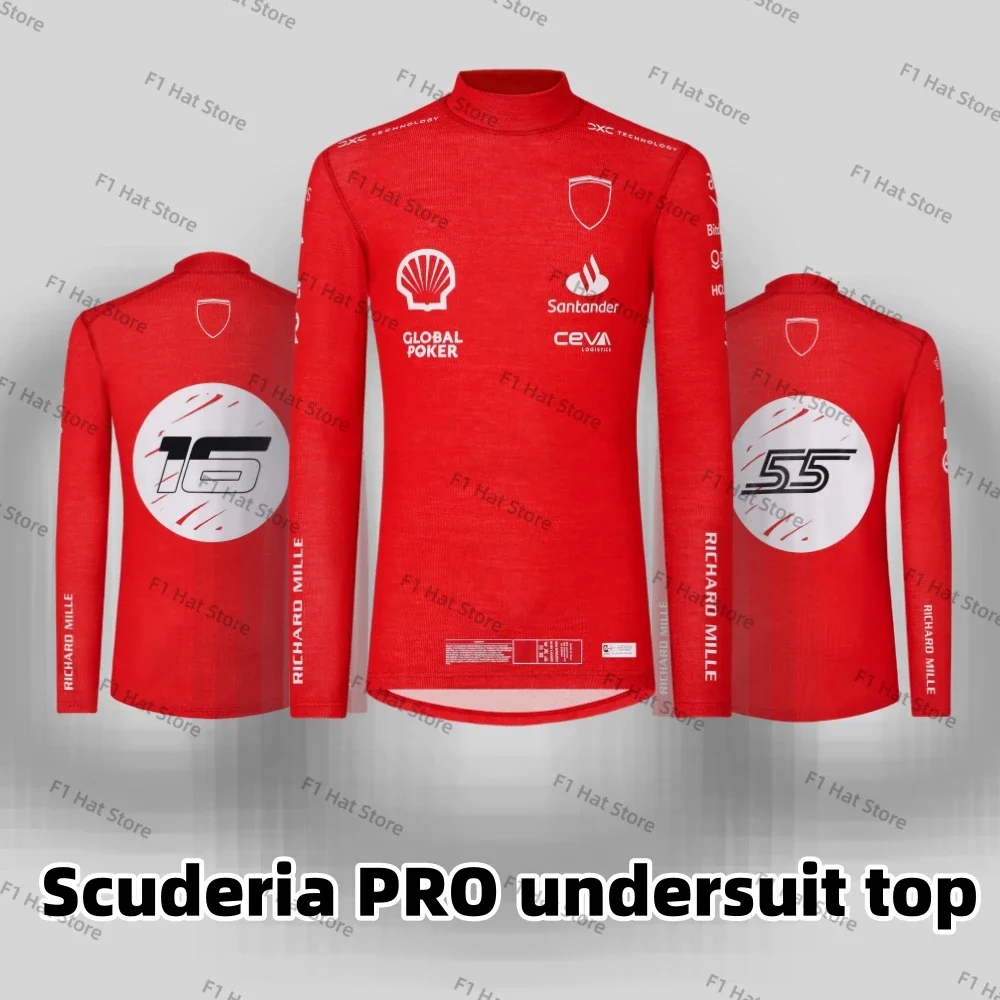 

F1 2023 Las Vegas GP Scuderia Charles Leclerc T-shirt F1 PRO Undersuit Top Formula 1 Uniform Carlos Sainz T-shirt Jersey Fan Top