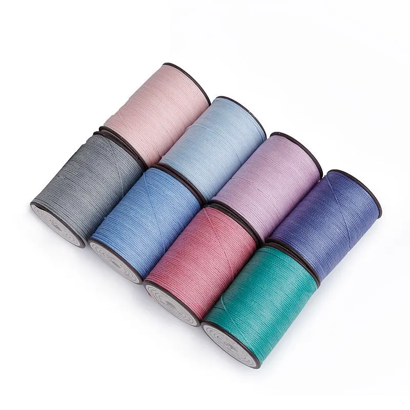 0.35 -0.45 -0.55 - 0.65mm 63colors Polyester Waxed Line Leather Craft Sewing Wax Thread Cord Round Leather Sewing Wax Thread DIY images - 6