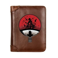 100 genuine leather men wallets ninja symbol printing real cowhide wallets for man short purses portefeuille homme