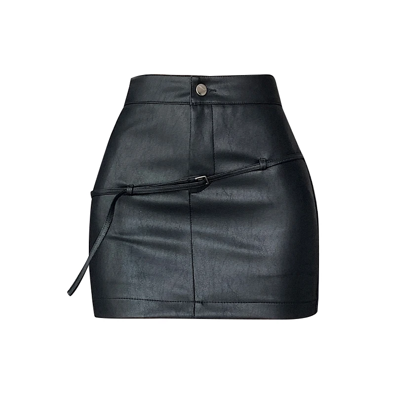 Женские кожаные юбки в стиле ретро американская Повседневная мини-юбка уличная