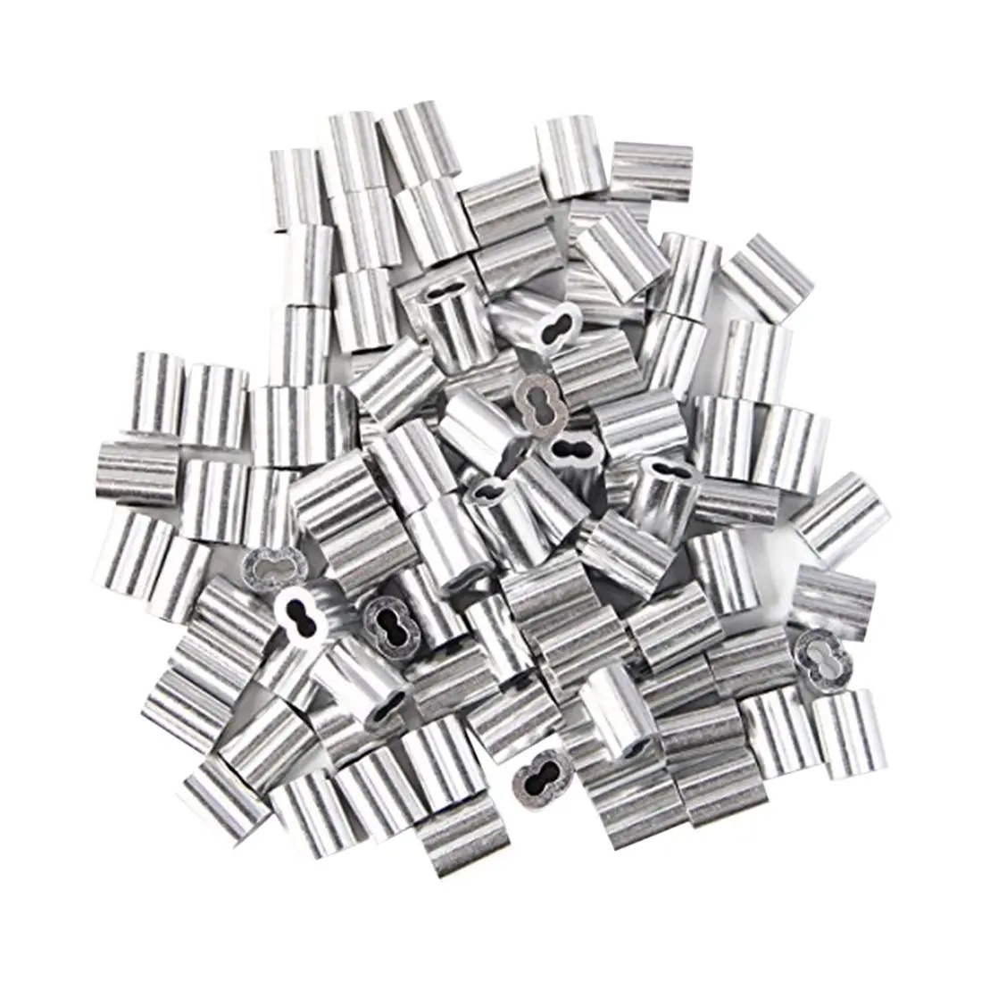 

120x Aluminum Crimping Loop Sleeve for 2mm Diameter Wire Rope and Cable
