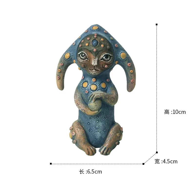 

Cartoon Game Character Resin Art Cute Alien Small Ornaments Home Decor Desktop Bookcase Decoration Accessories