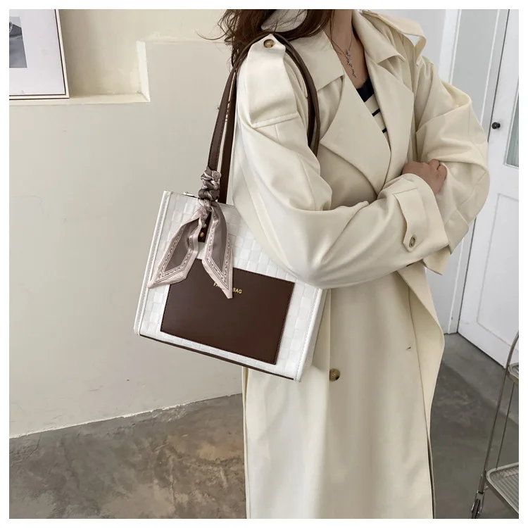 Silk Scarf Decorative Temperament Commuter Bag Female Popular Style Texture One-shoulder Tote Bag