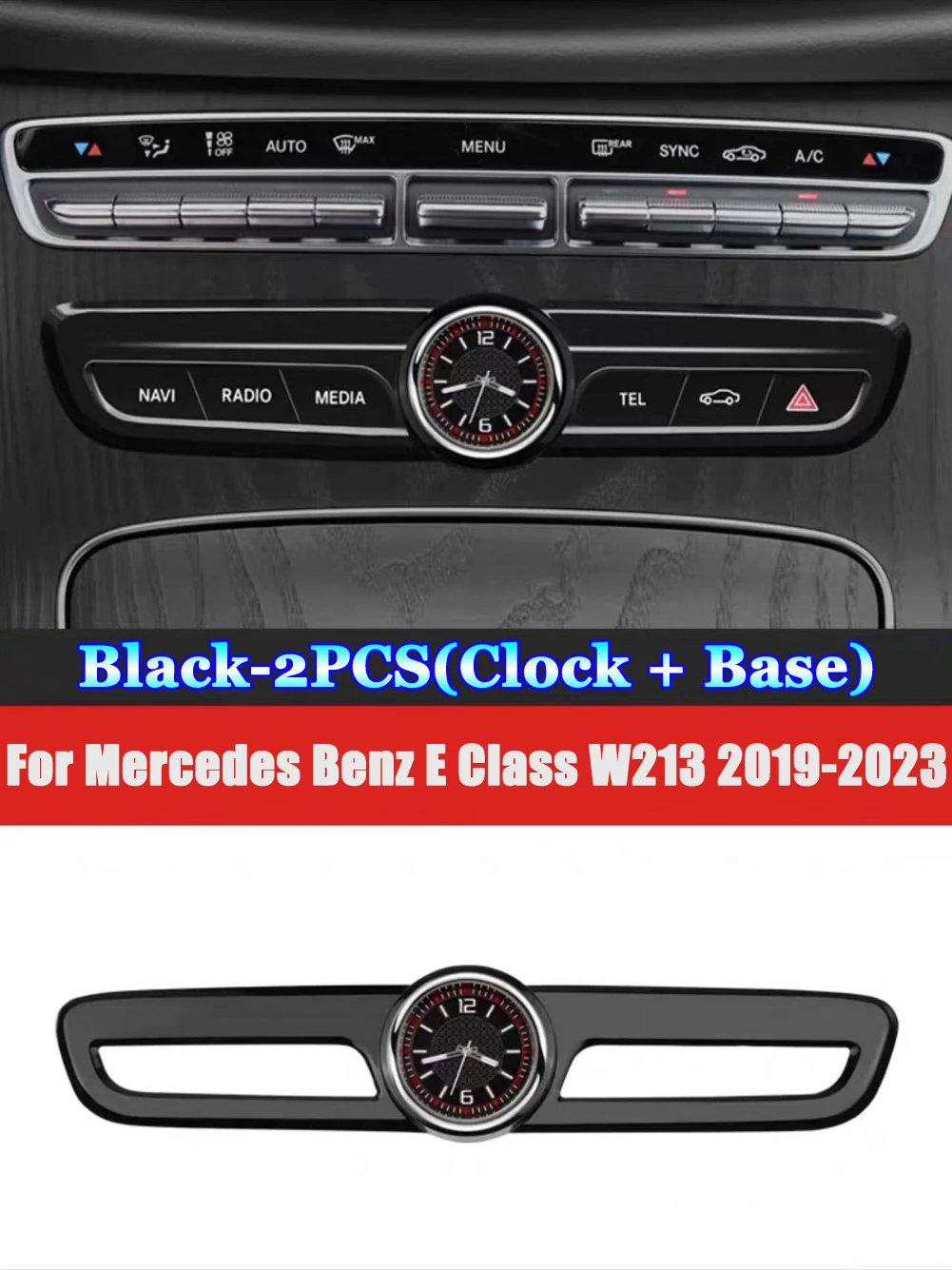 

Для Mercedes Benz C E GLC Class W205 W213 X253 2015-2023 автомобильные аксессуары центральная консоль шестерня кондиционер кварцевые часы
