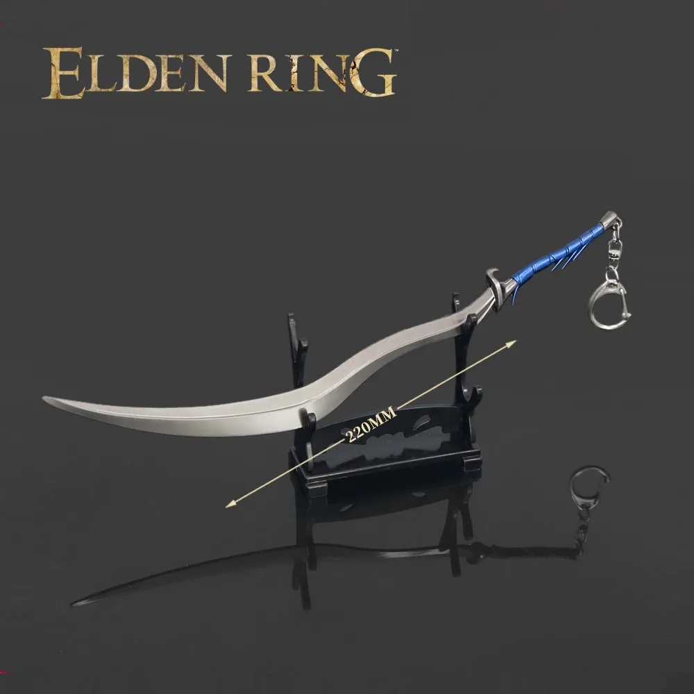 

Elden Ring Sword Bloodhound's Fang Game Anime Keychain Alloy Sword Butterfly Knife Katana Figures Weapon Kids Toy Birthday Gifts