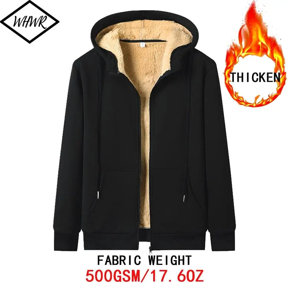 

Autumn Winter Men's Lambswool Zipper Jackets Casual Thickened Sports Sweater Casual Warm Lamb Velvet Loose Hooded Cardigan Coats