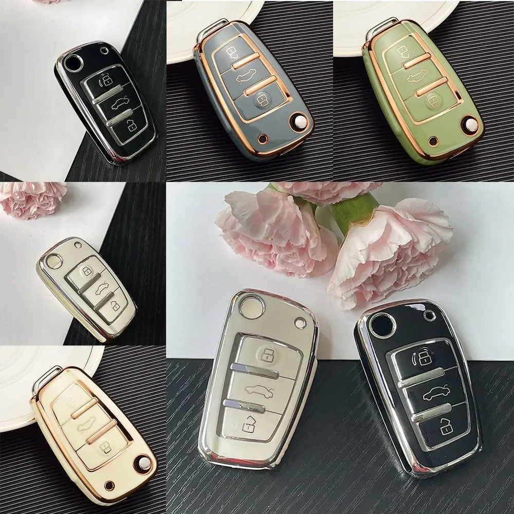 

Holder TPU Car Flip Key Case Key Cover Shell Key Case Cover Remote Key CaseFor Audi A1 A3 A6 A6L Q2 Q3 Q7 TTS R8 S6 RS3