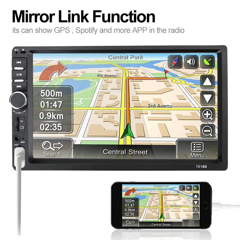 Автомагнитола JIULUNET мультимедийный плеер с 7 &quotсенсорным экраном MP5 Bluetooth USB TF FM