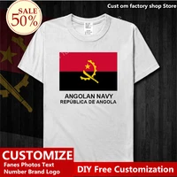 angola navy cotton t shirt custom jersey fans diy name number logo tshirt high street fashion hip hop loose casual t shirt