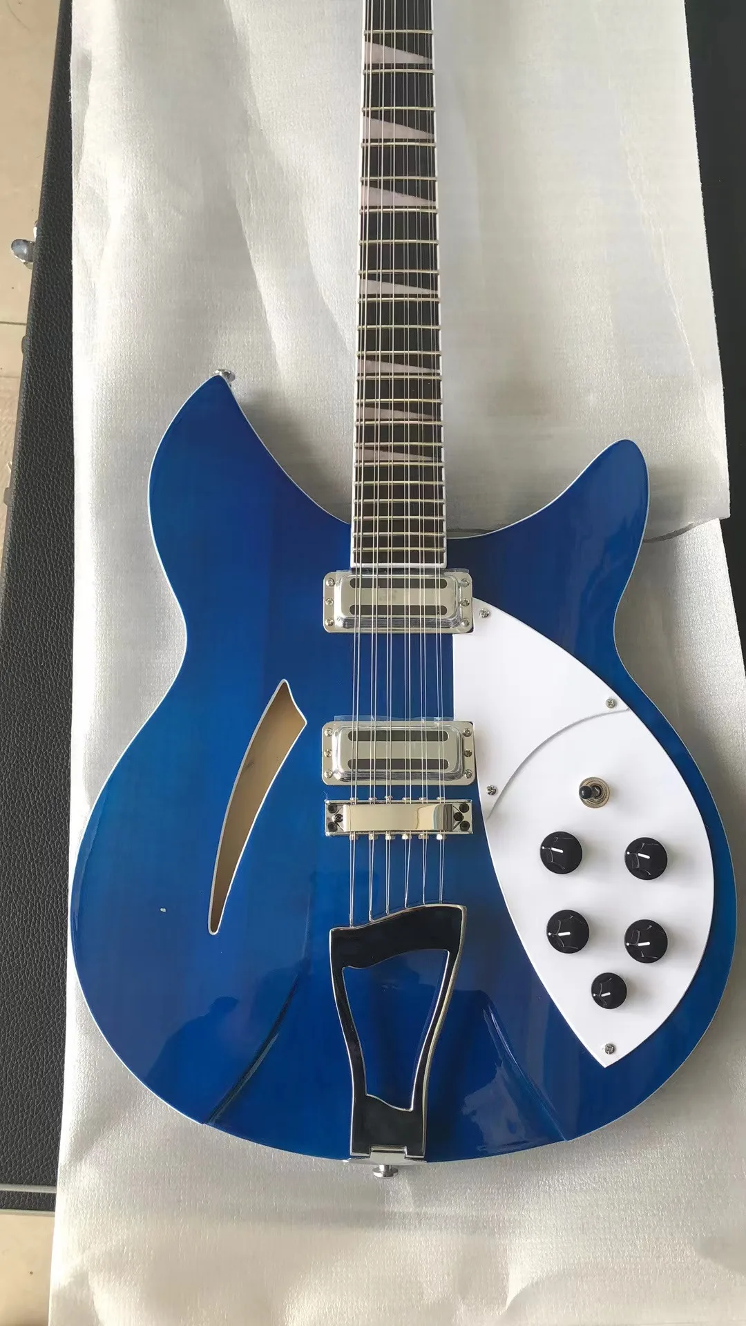 

Аксессуары для электрогитары Rickenbacker Jazz, 12 струн, полуполый корпус из клена, хромированная фурнитура с глянцевой отделкой, бесплатная доставка