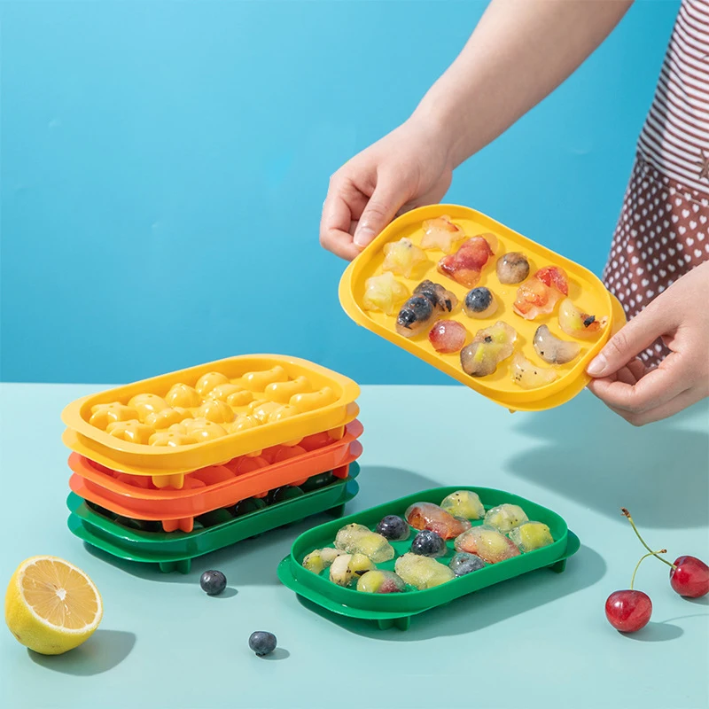 13 отверстий мультяшный льдогенератор силиконовая форма для льда с крышкой