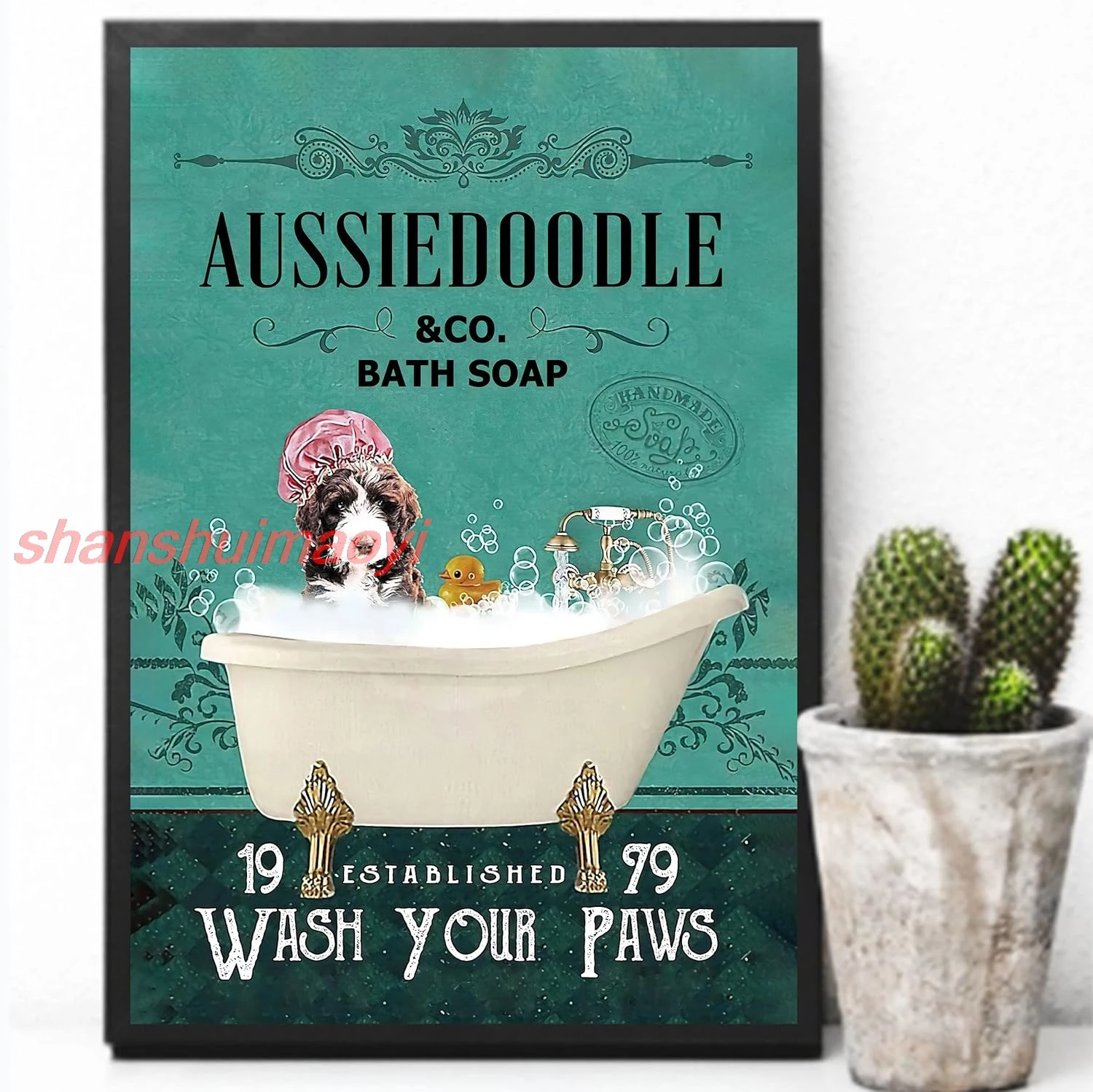 Металлическая жестяная вывеска в стиле ретро 8 х 12 дюймов Aussiedoodle & Co. Мыло для