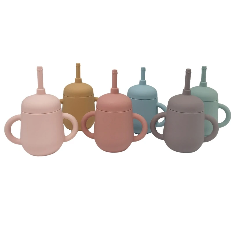 

Y3NF Baby Infants Feeding Straw Bottle Toddler Learning Drinking Silicone Sippy Cup