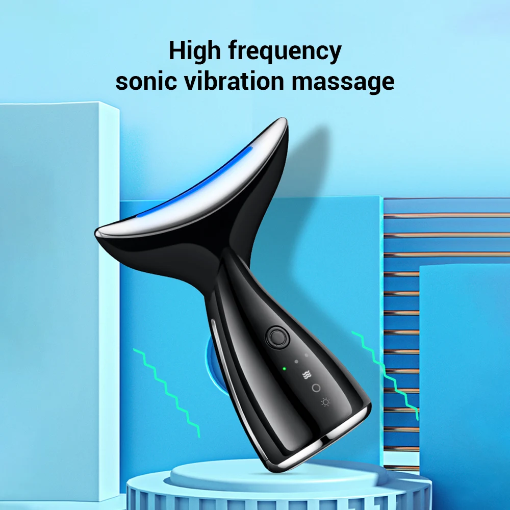 

Electric Neck Beauty Equipment Face-lifting Instrument Facial Color Light Import Massage Device Neck Care Stretching Health