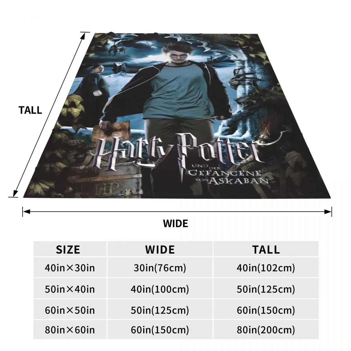 Теплое одеяло для путешествий в самолете H-HARRY P-POTTER фильма фэнтезийное