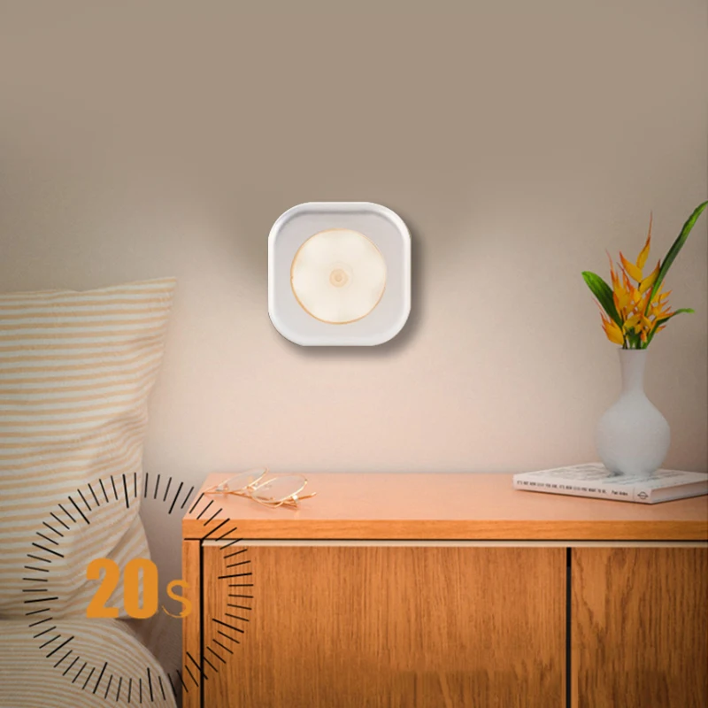 

6 LED Cabinet Night Light Battery Powered Bedside Wardrobe Wall Lamp With Motion Sensor For Home Indoor Decorative Supplies