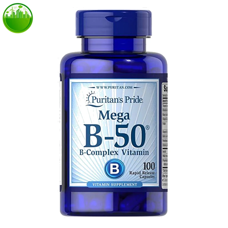 

US Puritan's Pride Mega B-50 B-Complex Vitamin Capsules Rapid Release VITAMIN SUPPLEMENT Liver Detoxify,Relieve Stress In Life