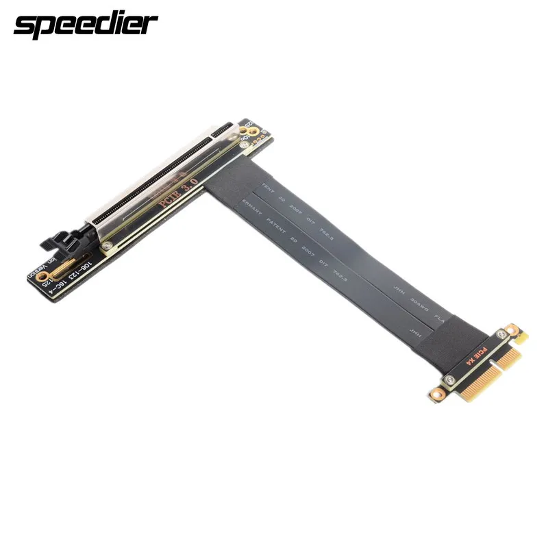 

PCI-E 4X 16X Райзер Удлинительный кабель PCI Express PCIe X4 до X16 Удлинительный шнур адаптера 0,05 м-1 м 90 градусов