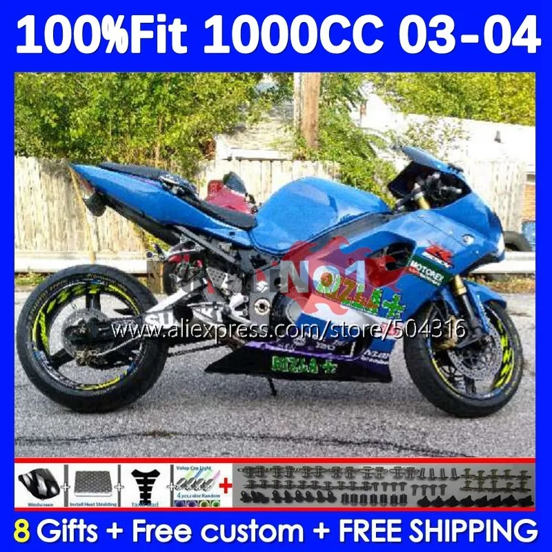

Корпус OEM для SUZUKI GSXR-1000 GSXR 1000 CC 20No.223 1000CC GSX R1000 K3 GSXR1000 03 04 2003 2004 синие глянцевые обтекатели