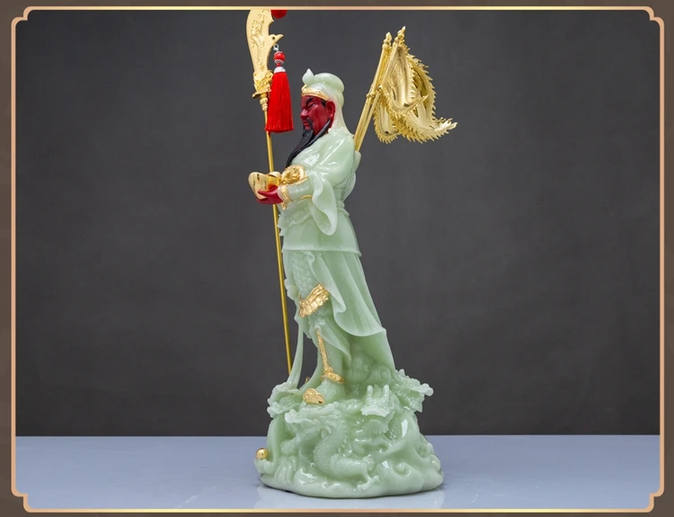 Большой Япония Корея Таиланд нефритовое позолота Мамон Бог богатства CAI SHEN GUAN GONG