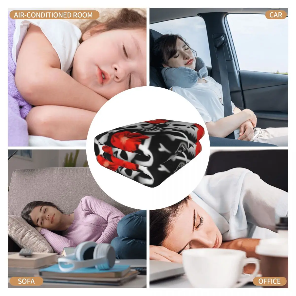 Супермягкое Флисовое одеяло с капюшоном и принтом красных цветов |