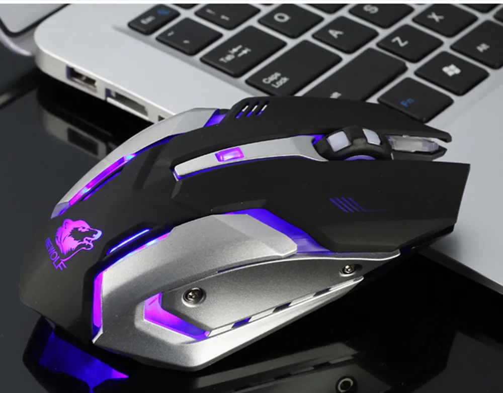 

Wireless Mouse Raton Gaming Mouse Rechargeable Silent LED Backlit USB Optical Mice Ergonomic Mouse Gamer for PC Laptop 6