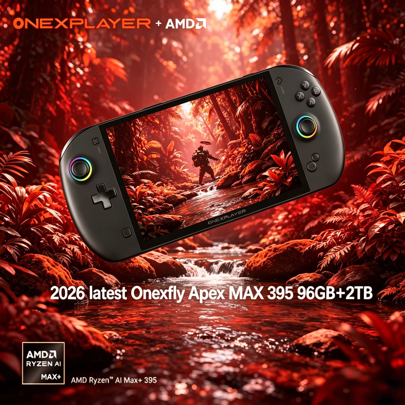Фото Портативный игровой дисплей Onexfly Apex 8 дюймов премиум-класса с AMD Ryzen AI Max+ 395, 96 ГБ LPDDR5, M.2 2280 PCIe 4.0, 2 ТБ, 2026 №1