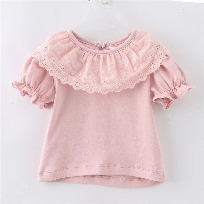 

Children's Summer New Sweet Girl's T-shirt Short Sleeve Korean Children's Clothing Newborn Baby Clothes Cotton