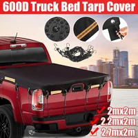 Universal 600D Waterproof Truck Tail Cover Dustproof Pickup Canvas Canopy Windproof Awning Bed Cloth Cover Tent Car Accessories