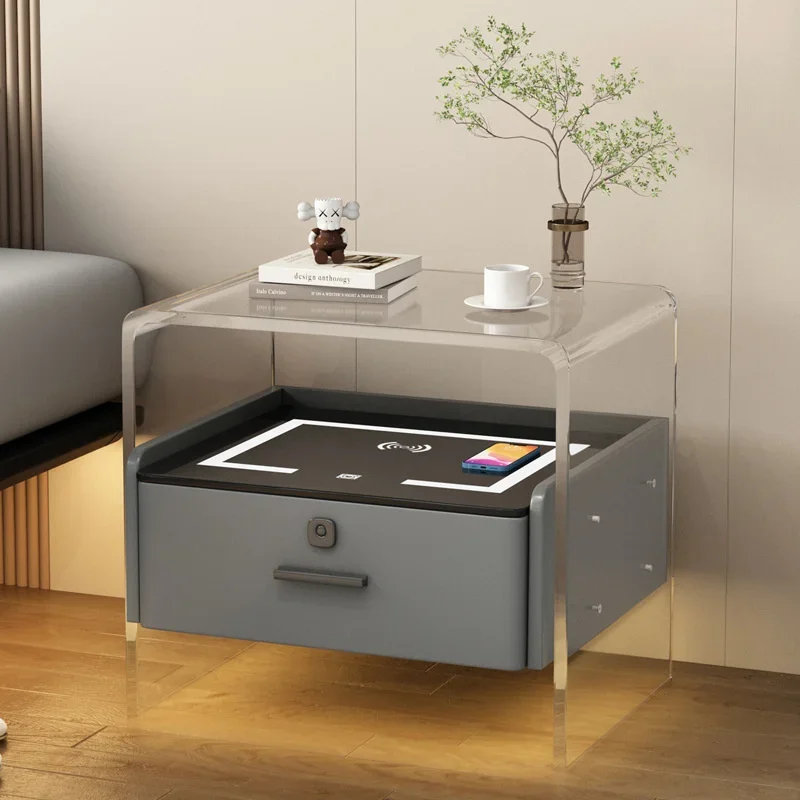 Акриловый прикроватный столик умная Беспроводная зарядка прозрачный плавающий