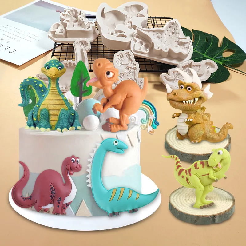 

Stylish Dinosaur Silicone Mold Sugar Cartoon Animal Chocolate Cake Decoration Mould New DIY Creative Baking Moudels Kitchen Tool