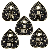 please use they them pronoun ouija brooch metal badge lapel pin jacket jeans fashion jewelry accessories gift
