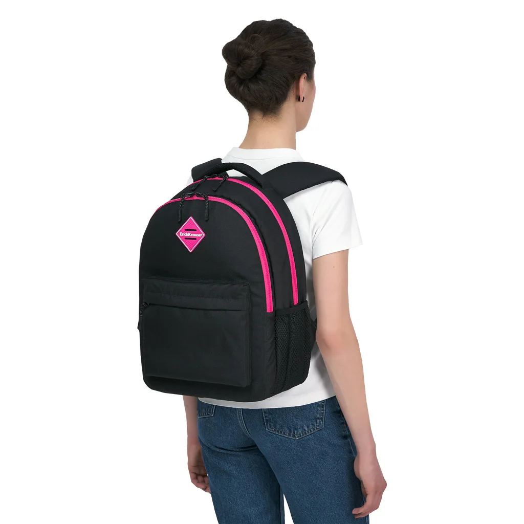 Ученический рюкзак ErichKrause EasyLine с двумя отделениями 20L BlackPink (в пакете по 1шт.) (48611) -