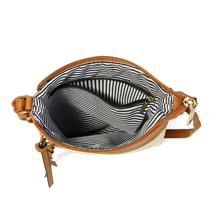 Многослойная женская сумка через плечо из искусственной кожи