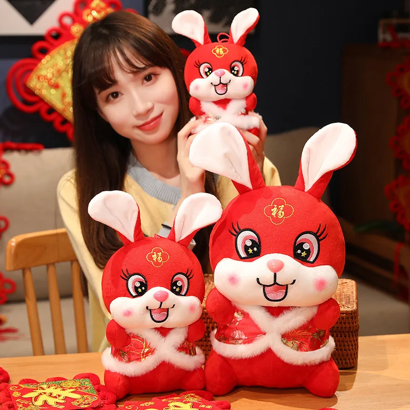 

Новогодний плюшевый кролик в китайском стиле, 22/30/40 см