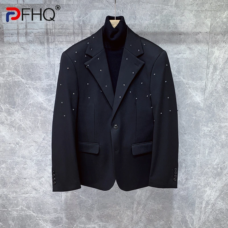 

PFHQ Diamond Design Blazers Men's Autumn High Quality Korean Formal Handsome Casual Single Button Cool Outdoor New Suit 21Z1837