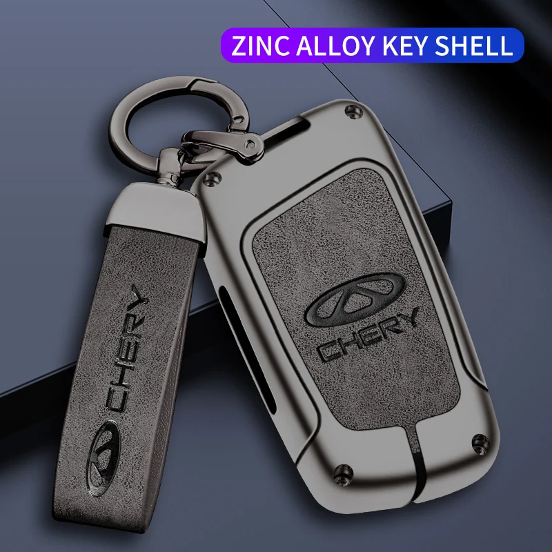 

Zinc Alloy Car Remote Key Case Cover Holder Shell Protector Fob For Chery ANT EQ1 2019-2022 Keychain Auto Decoration Accessories