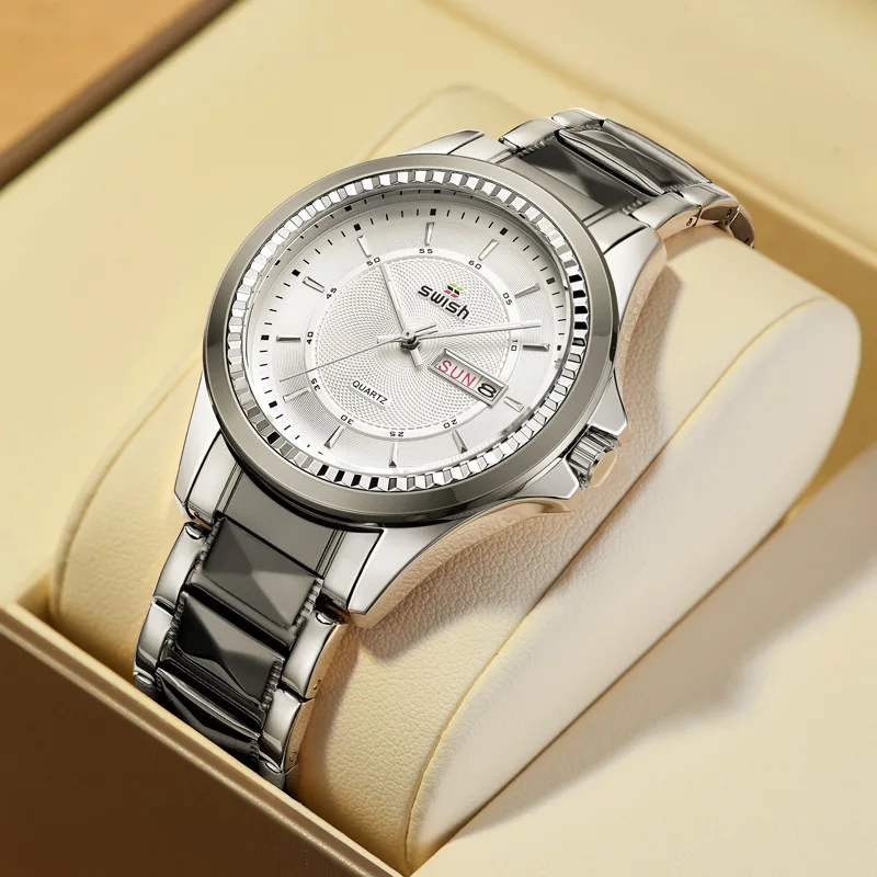 Popular Europe and the United States popular two day waterproof luminous steel band watch men's quartz watch a replacement