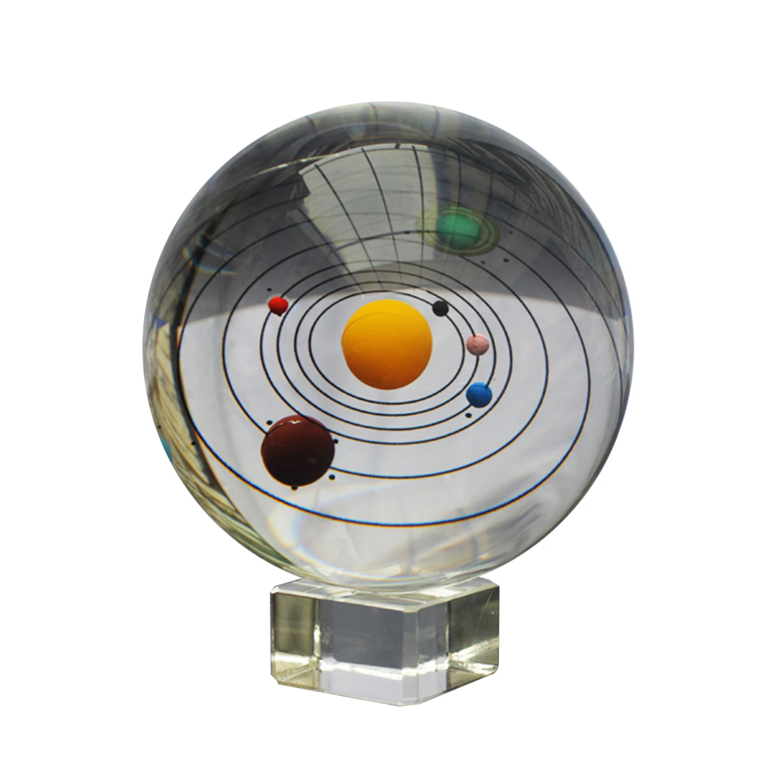 

3D Solar System Crystal Ball Decorative Planets Glass Ball With A Stand Clear Glass Sphere For Birthday Gifts Educational Gift