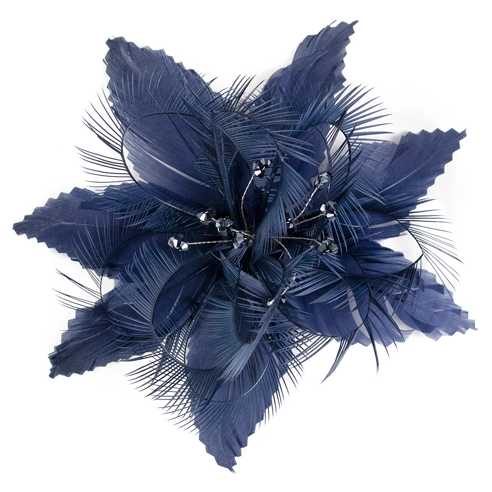 

1PCS New Feathers Brooch Flower Royal Blue Plumas For DIY Crafts Party Carnival Decor Women Wedding Headdress Flower Accessories