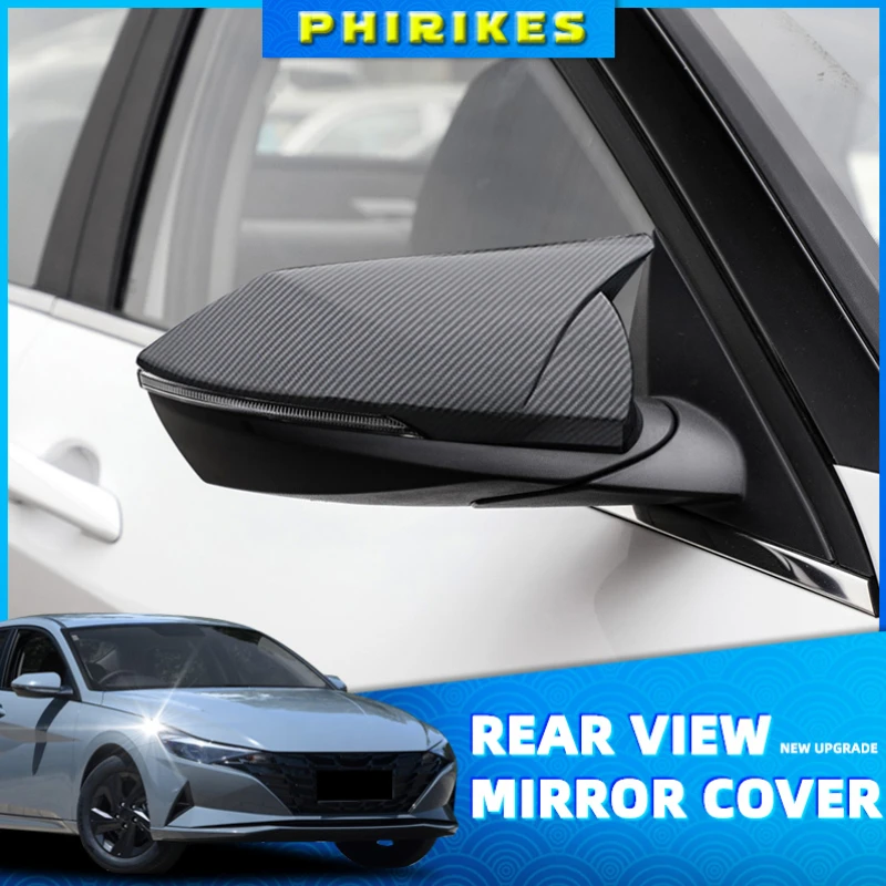 Чехол для зеркала заднего вида в стиле углеродного волокна, чехол для зеркала заднего вида для Hyundai Elantra 7th 2021-2022, чехлы для зеркал заднего вид...