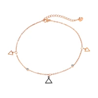 simple geometric ins boudoir jewelry hollow triangle titanium steel anklet foot ornaments