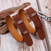 suede genuine leather watchband nato straps 18mm 20mm 22m brown long zulu strap for watch strap replacement wristband
