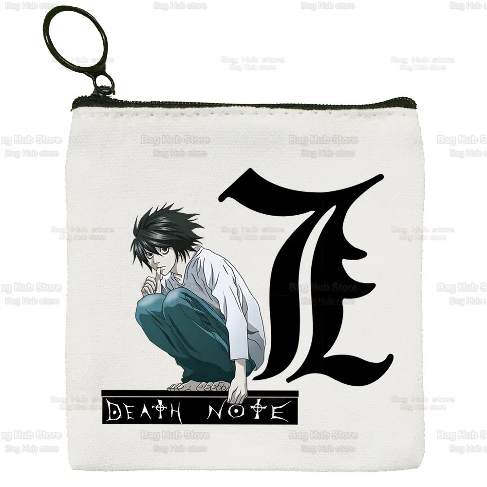 Death Note Canvas Coin Purse Anime L Ryuk Storage Pouch Canvas Bag New Ryuuku Animation Collectable Coin Bag Key Coin Purse