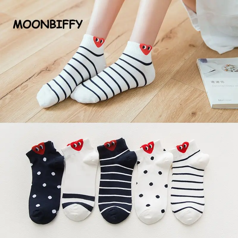 

Милые женские 3D Строительные Носки с рисунком красного сердца с большими глазами, Милые простые носки для девочек, милые носки